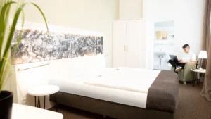 Doppelzimmer Standard mit klassischem Design und Tageslicht im Hotel am Schlosspark in Güstrow