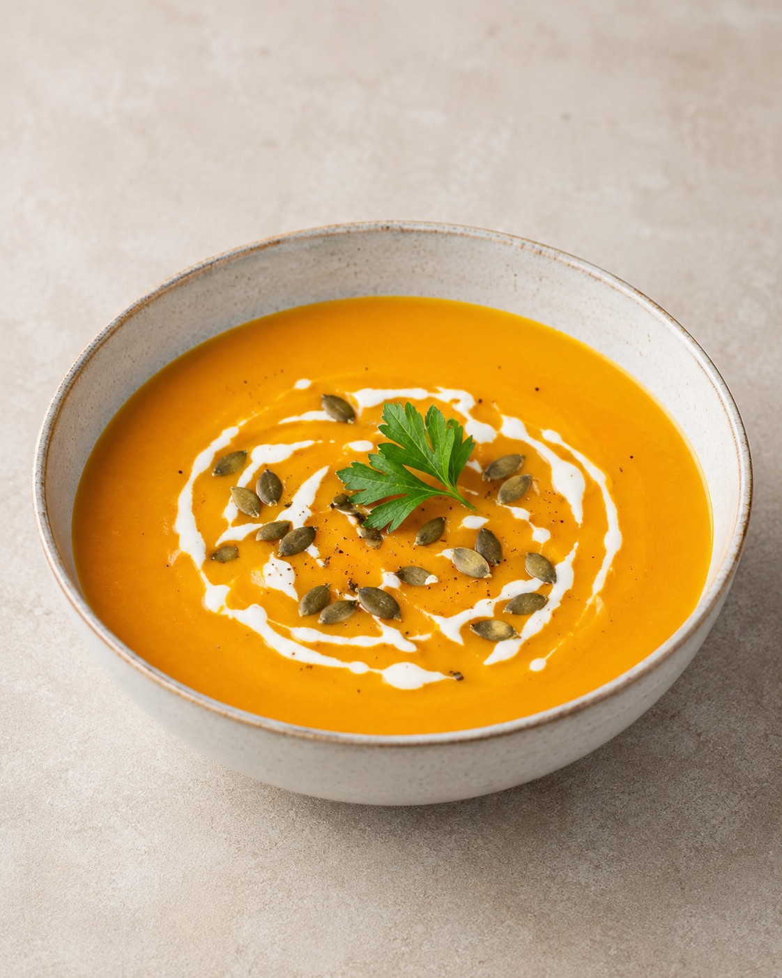Kürbissuppe mit Frischkäse